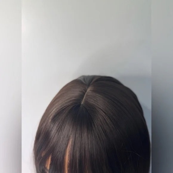 Straight Brown Wig with Bangs for Women – Natural Looking Medium Length - Picture 6 of 8